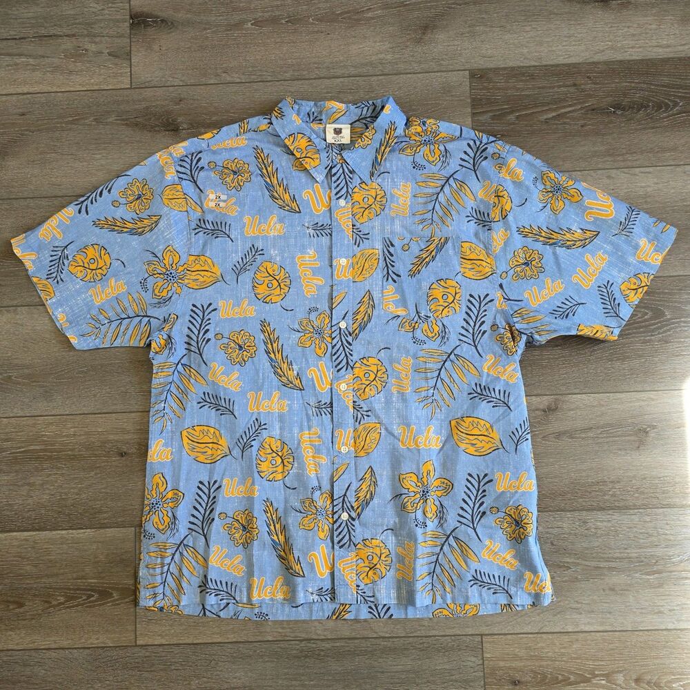 Wes And Willy Men’s XXL UCLA Button Down Shirt NWOT Hawaiian